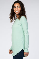 Mint Long Sleeve Ribbed Top