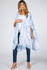 Light Blue Tie Dye Side Slit Maternity Coverup
