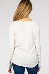 White Knit Long Sleeve Maternity Top