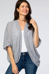 Grey Woven Knit Dolman Cover Up