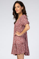 Rust Floral Mini Dress