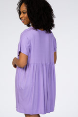 Lavender V-Neck Dolman Dress