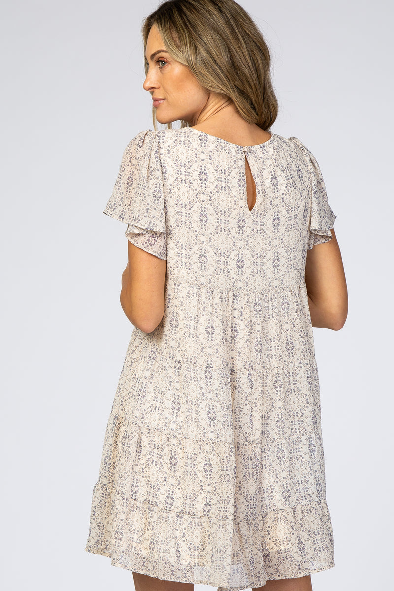 Ivory Floral Tiered Babydoll Dress – PinkBlush