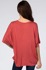 Rust Button Front Tunic