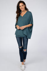 Teal Button Front Tunic