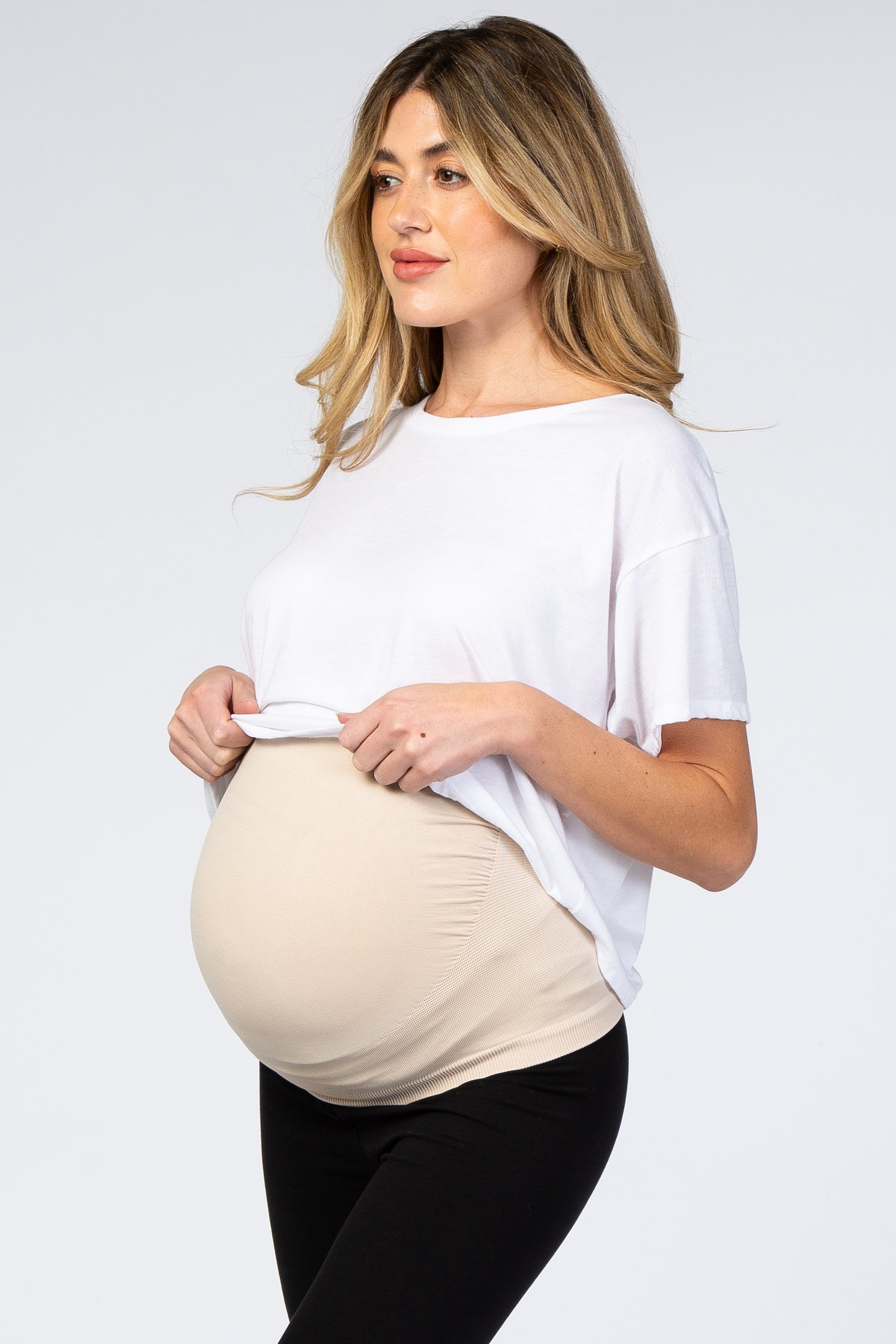Beige Belly Bandit Belly Boost Pregnancy Support Wrap– PinkBlush