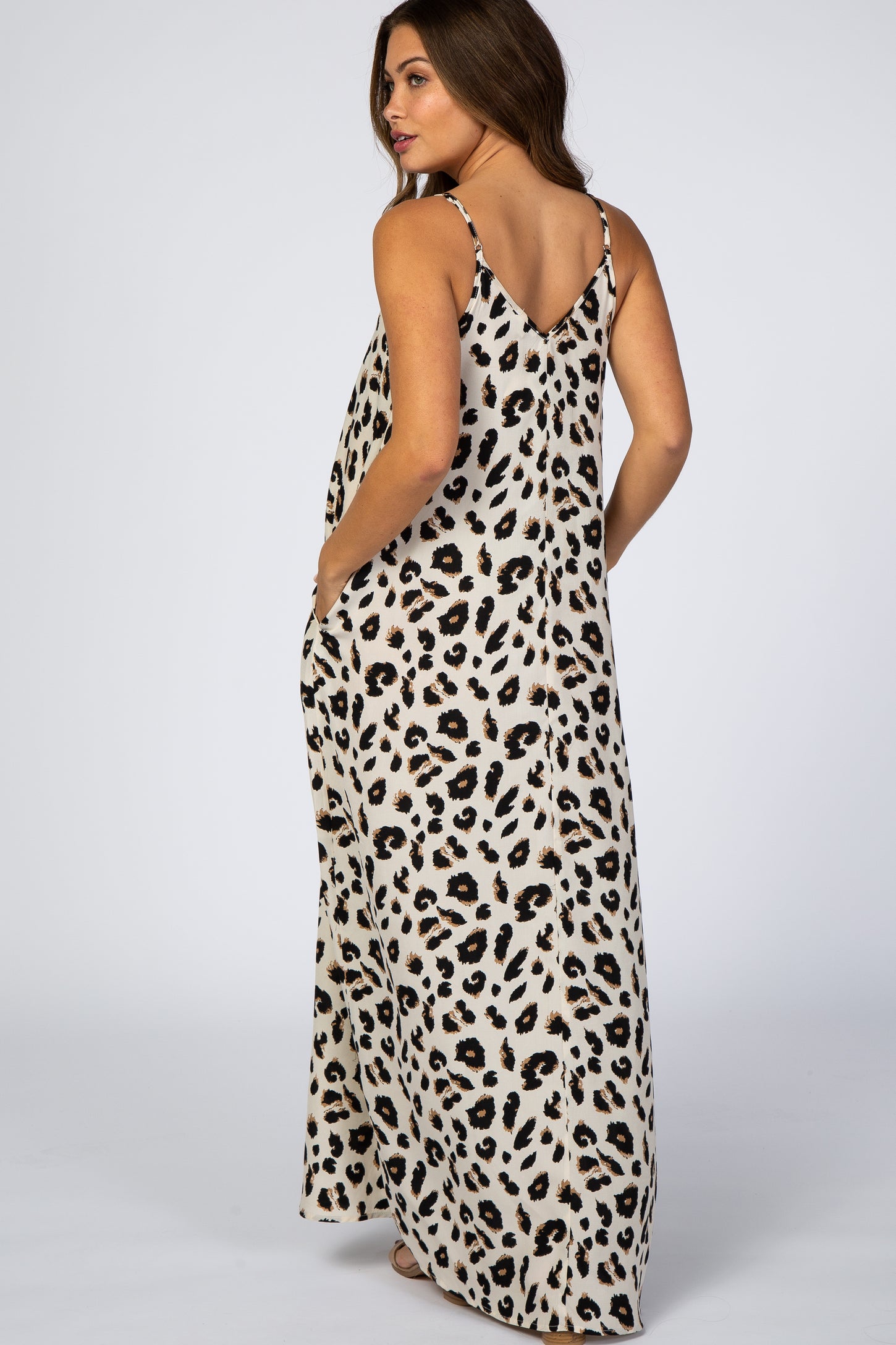 Ivory Animal Print Maternity Maxi Dress