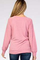 Faded Pink Soft Long Sleeve Maternity Top