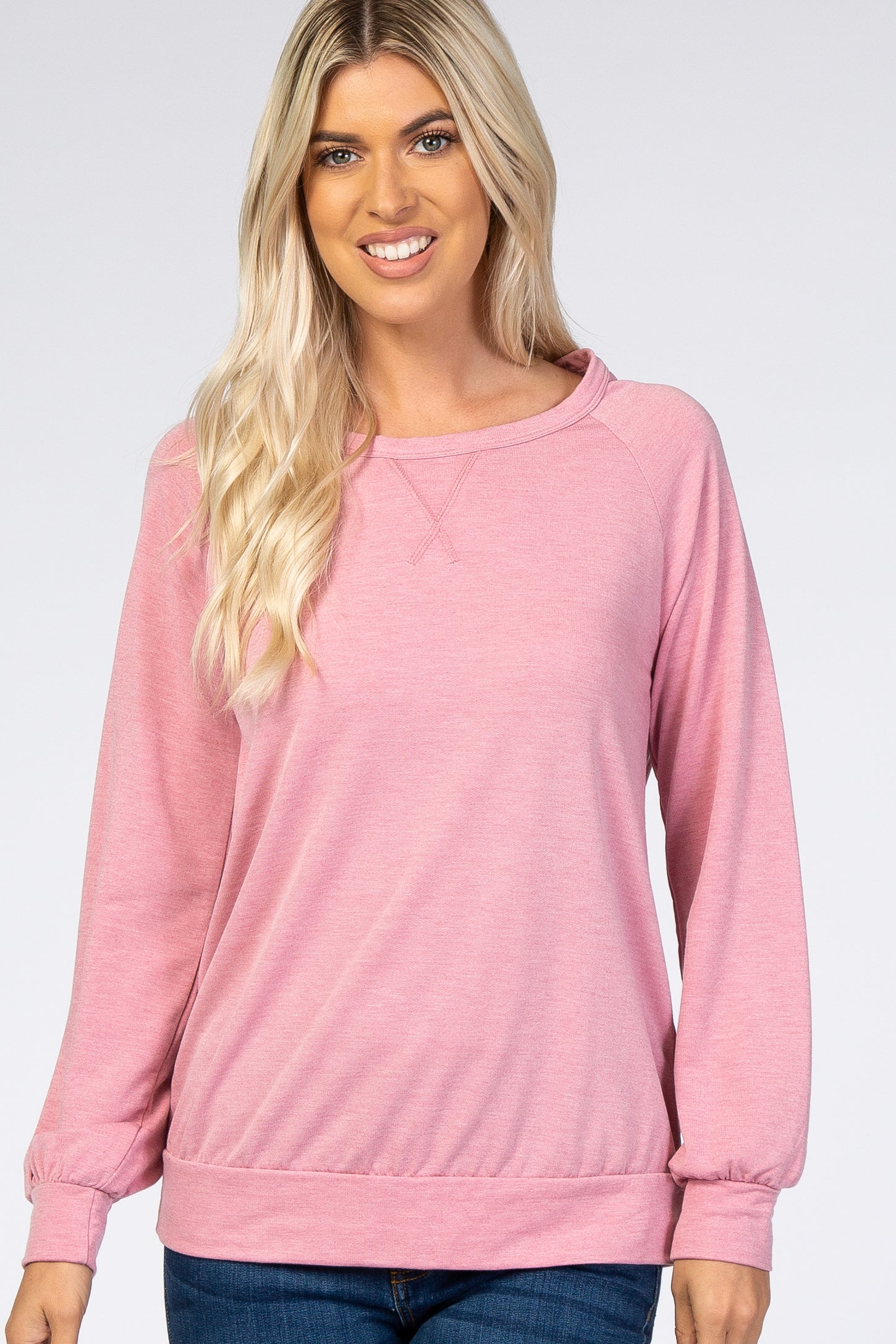 Faded Pink Soft Long Sleeve Top