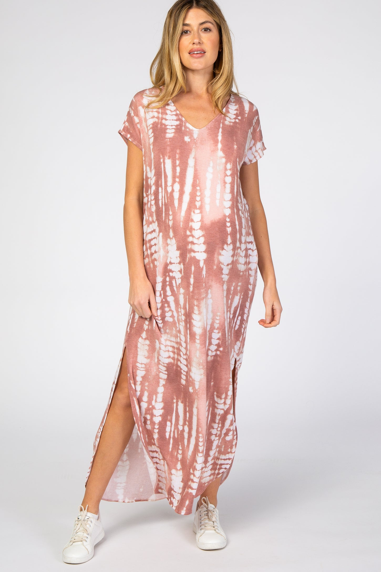 Mauve Tie Dye Maternity Maxi Dress PinkBlush Mauve Tie Dye Maternity Maxi Dress PinkBlush