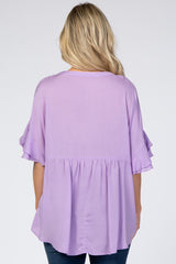 Lavender Baby Doll Maternity Blouse