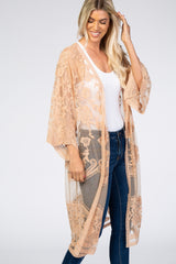 Taupe Mesh Lace Cover Up