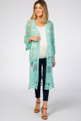 Mint Green Mesh Lace Maternity Cover Up