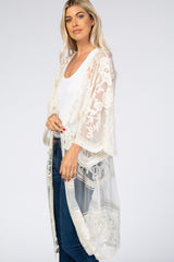 Cream Mesh Lace Cover Up