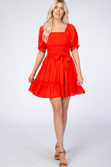 Red Smocked Dress