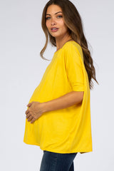 Yellow Short Dolman Sleeve Maternity Top