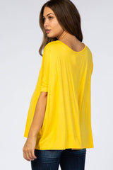 Yellow Short Dolman Sleeve Maternity Top