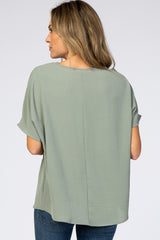Light Olive Short Sleeve Blouse