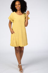 Yellow Fringe Linen Dress