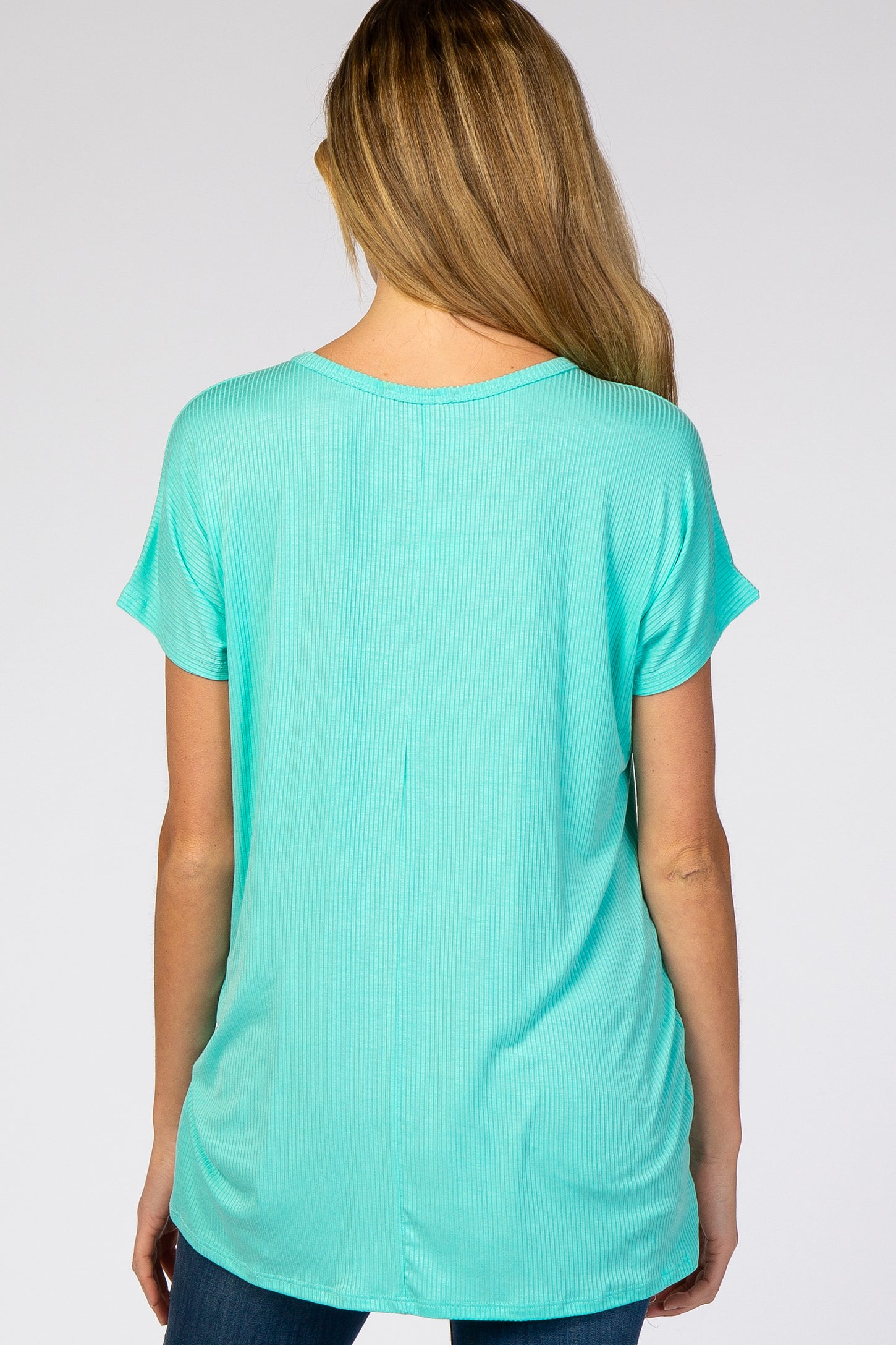 Mint Ribbed Maternity Top