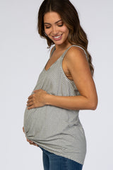 Ivory Striped Knot Maternity Top