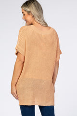 Peach Front Pocket Knit Maternity Top