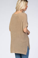 Dark Taupe Front Pocket Knit Top