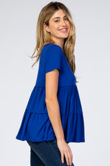 Royal Blue Tiered Maternity Top