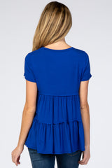Royal Blue Tiered Maternity Top