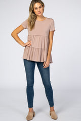 Taupe Tiered Top