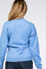 Light Blue Screen Print Mama Maternity Pullover Sweatshirt