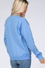 Light Blue Screen Print Mama Pullover Sweatshirt