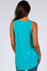 Turquoise Basic Sleeveless Top