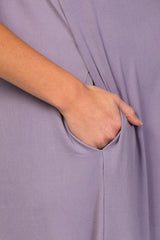 Lavender Side Slit Maternity Maxi Dress