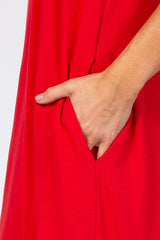Red Cami Strap Maxi Dress