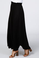 Black Rounded Hem Maxi Skirt