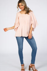 Light Pink Embroidered Lace Detail Blouse