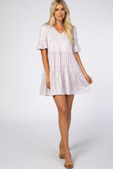 Taupe Animal Print Ruffle Sleeve Maternity Dress