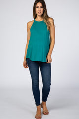 Teal Rounded Halter Neck Maternity Top
