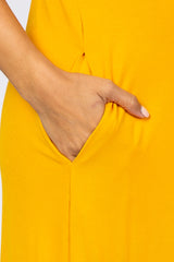 Yellow Side Slit Maternity Midi Dress