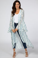 Ivory Floral Long Cover Up