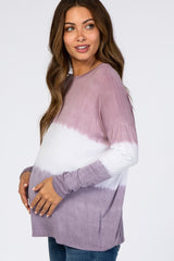 Mauve Ombre Long Sleeve Maternity Top
