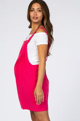 Fuchsia Maternity Short Overalls