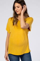 Yellow Cross Back Short Sleeve Maternity Top
