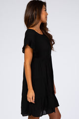 Black Tiered Ruffle Accent Dress