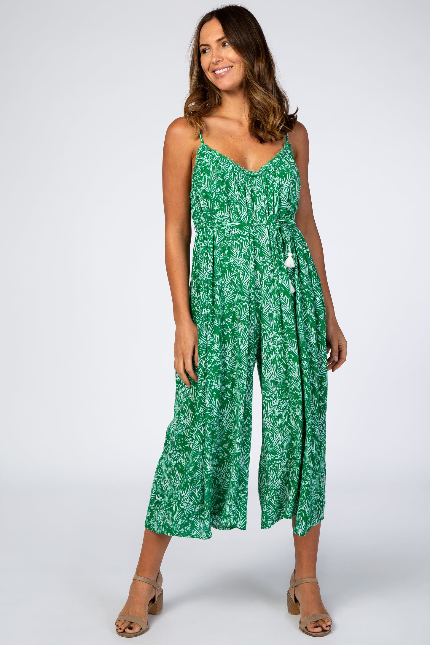 Ribbed jumpsuit - Black/Tropical flowers - Kids | H&M IN