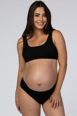 Black Ribbed Maternity Bikini Set