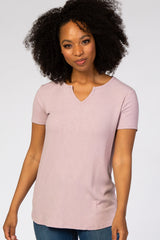 Lavender Ribbed T Shirt