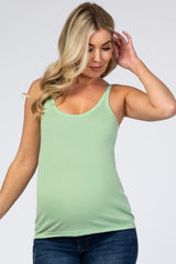 Mint Green Fitted Scoop Neck Maternity Tank Top