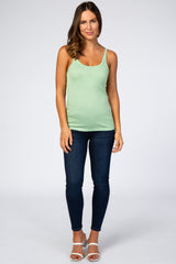 Mint Green Fitted Scoop Neck Tank Top